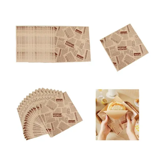 Custom Lunch Triangle Opening Paper Bags for Food Brown Lunch Hamburger Paper Bags 