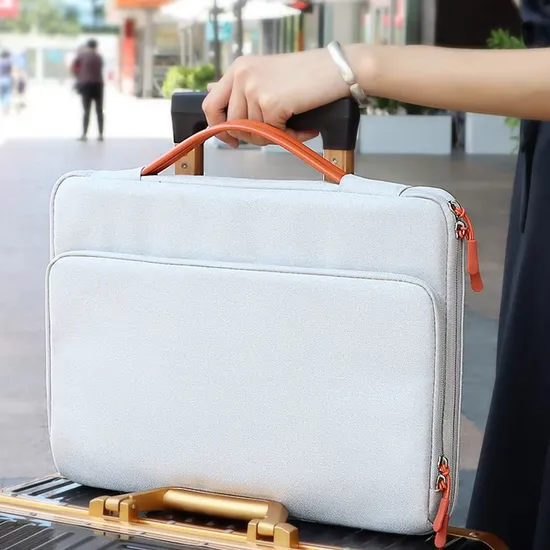 Stylish and Protective Laptop Sleeve with Leather Handle for Various Laptops 