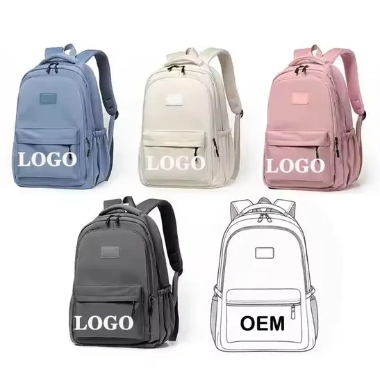 Customized Logo Waterproof Hiking Travel Leisure Zipper Backpack Durable School Bags Laptop Unisex Backpack Bag 
