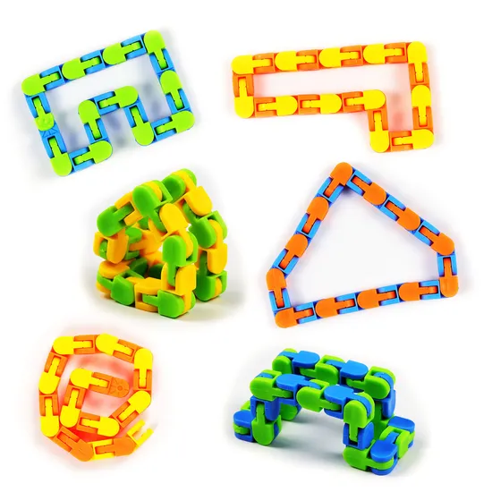 Plastic Wacky Tracks Toy for Kids 24 Sections Fidget Sensory Educational Learning Toy Snake Puzzles Baby Toy with a Storage Box Safe Children Toy 