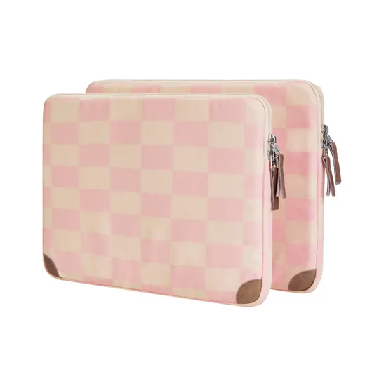 Customizable Padded Laptop Sleeve with Checkered Pattern for 13